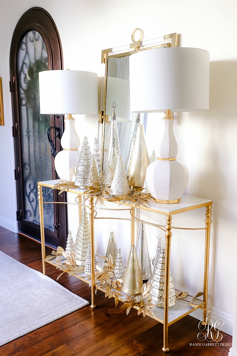 elegant christmas entry table