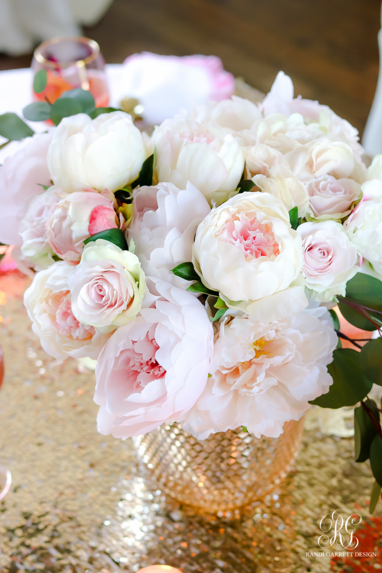 faux pink peonies