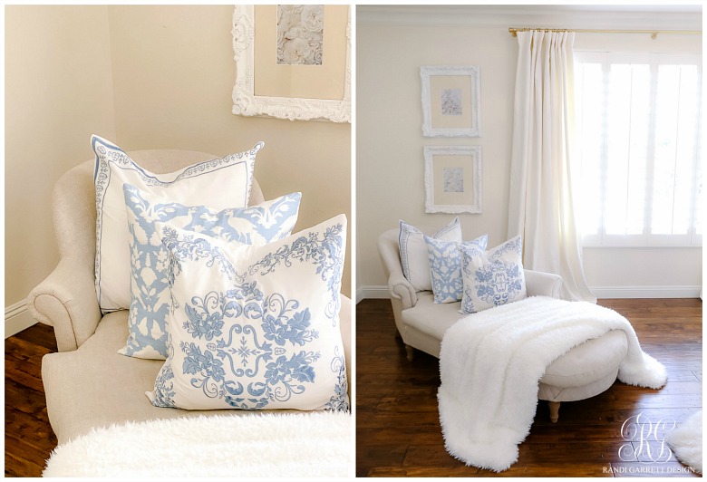 French Blue and White Spring Bedroom