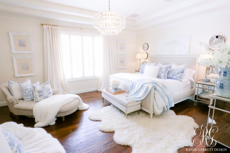 French Blue and White Spring Bedroom - Randi Garrett Design