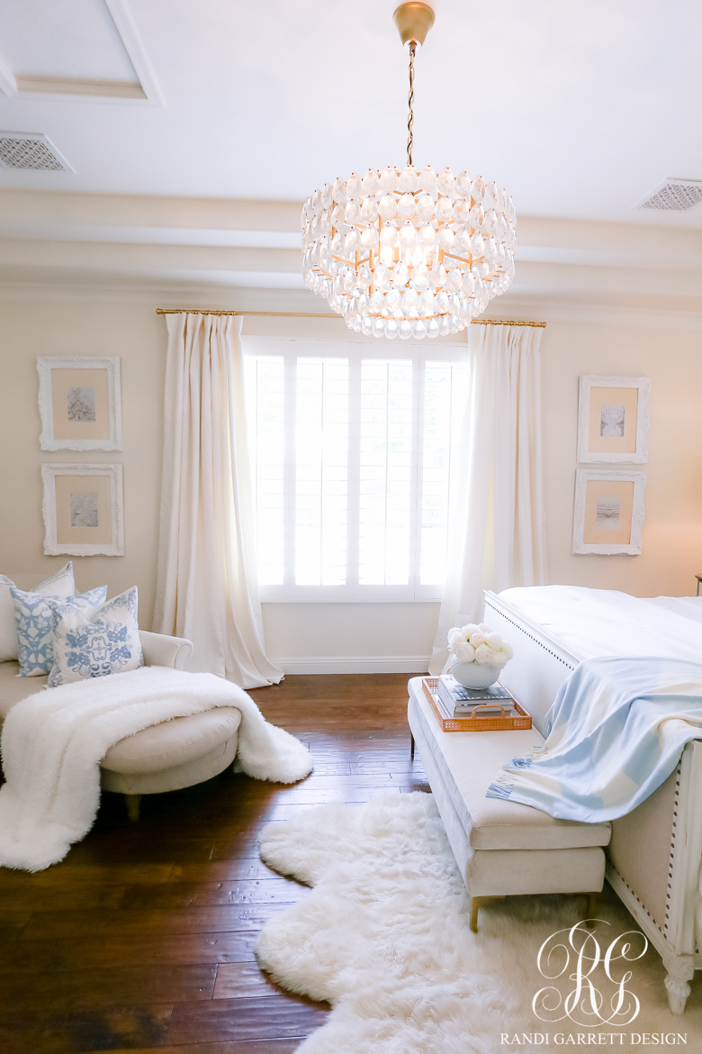 French Blue and White Spring Bedroom