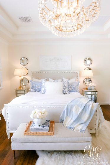 French Blue and White Spring Bedroom - Randi Garrett Design