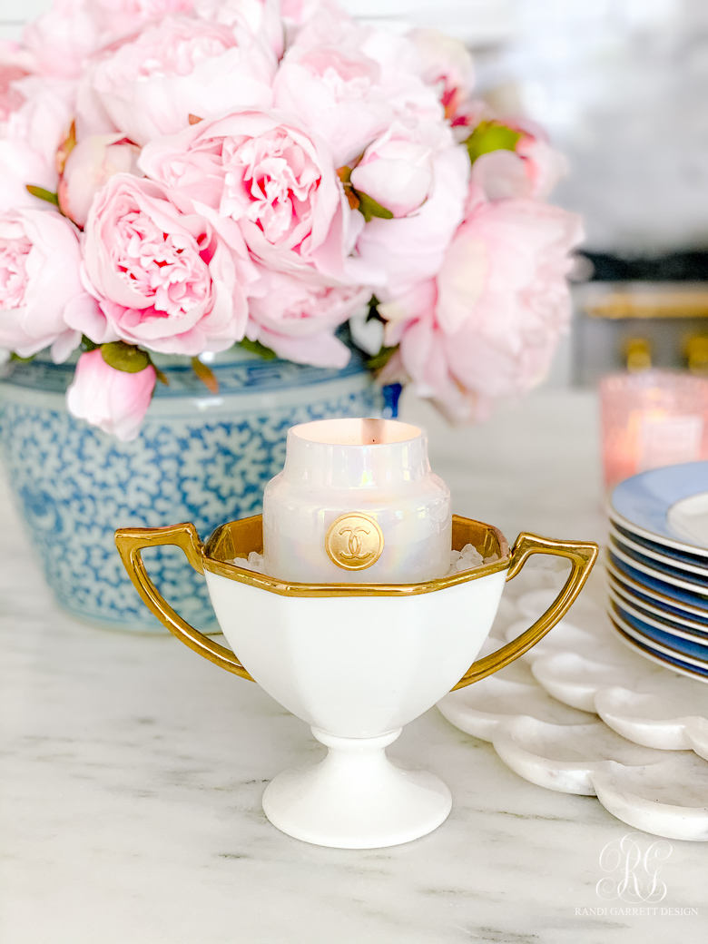 white trophy cup chanel candle