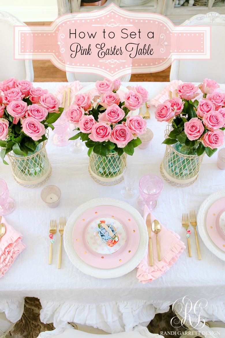 pink easter table