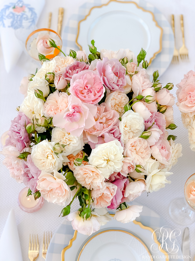 garden rose arrangement