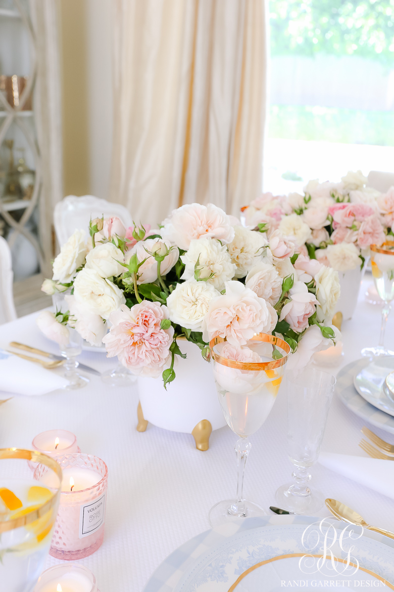 garden rose arrangement