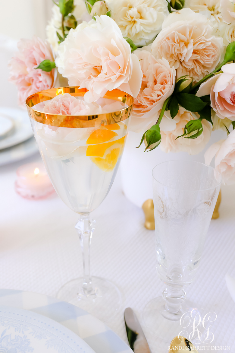 gold rimmed stemware