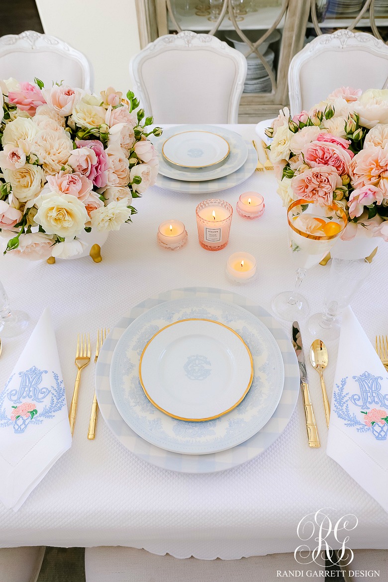 Pink and Blue Mother's Day Table