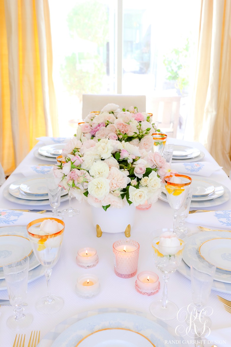 Pink and Blue Mother's Day Table