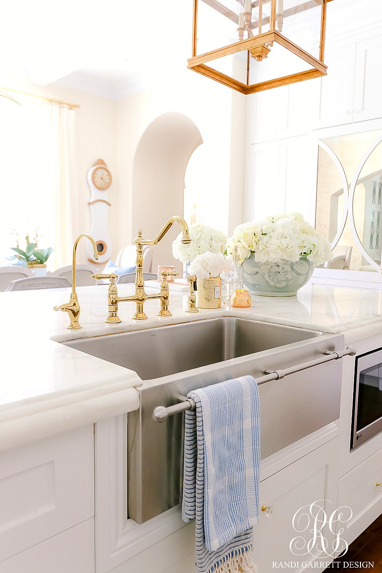 stainless steel sink towel bar white kitchen
