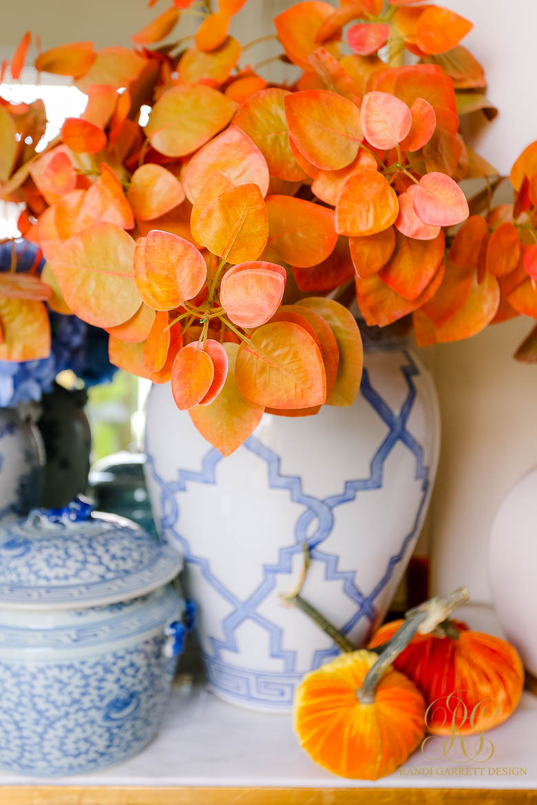 fall leaves ginger jar