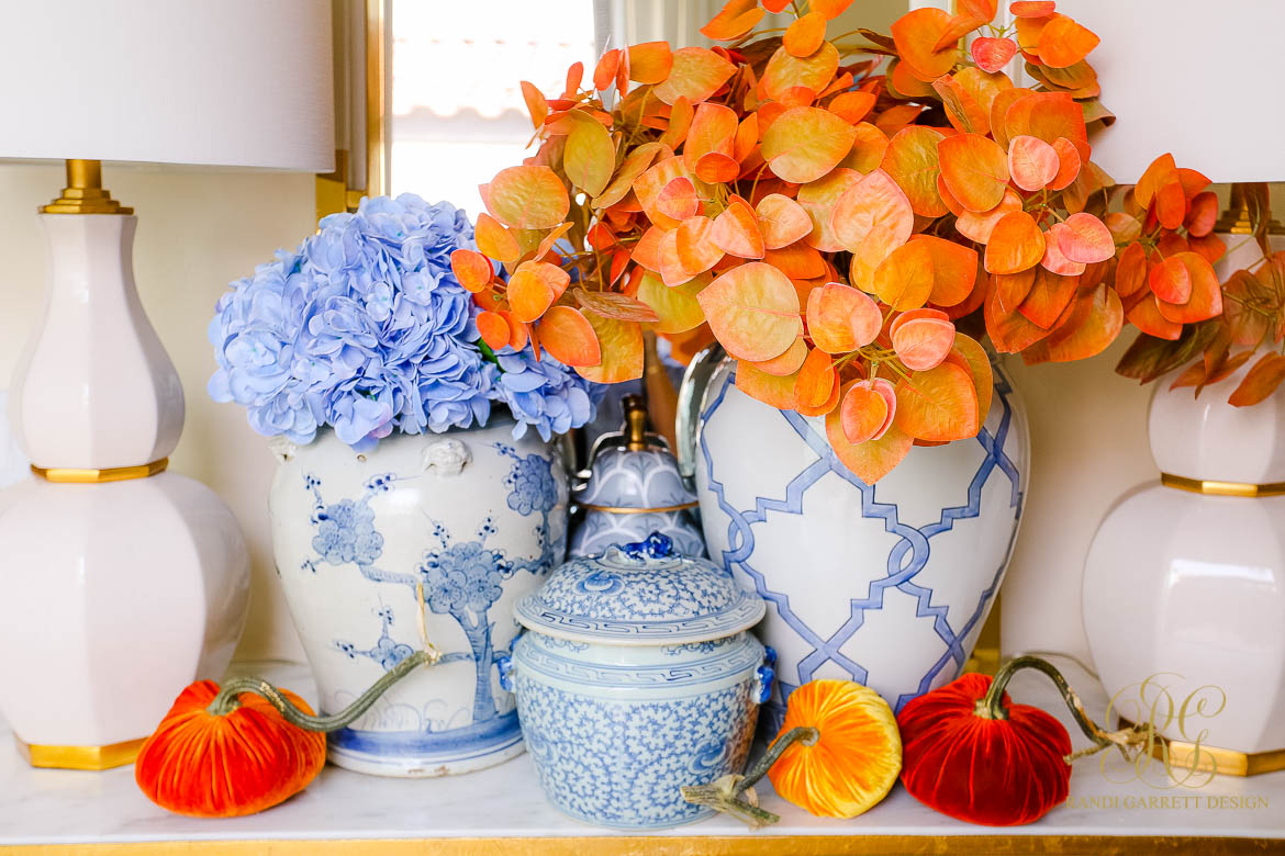 ginger jars fall leaves