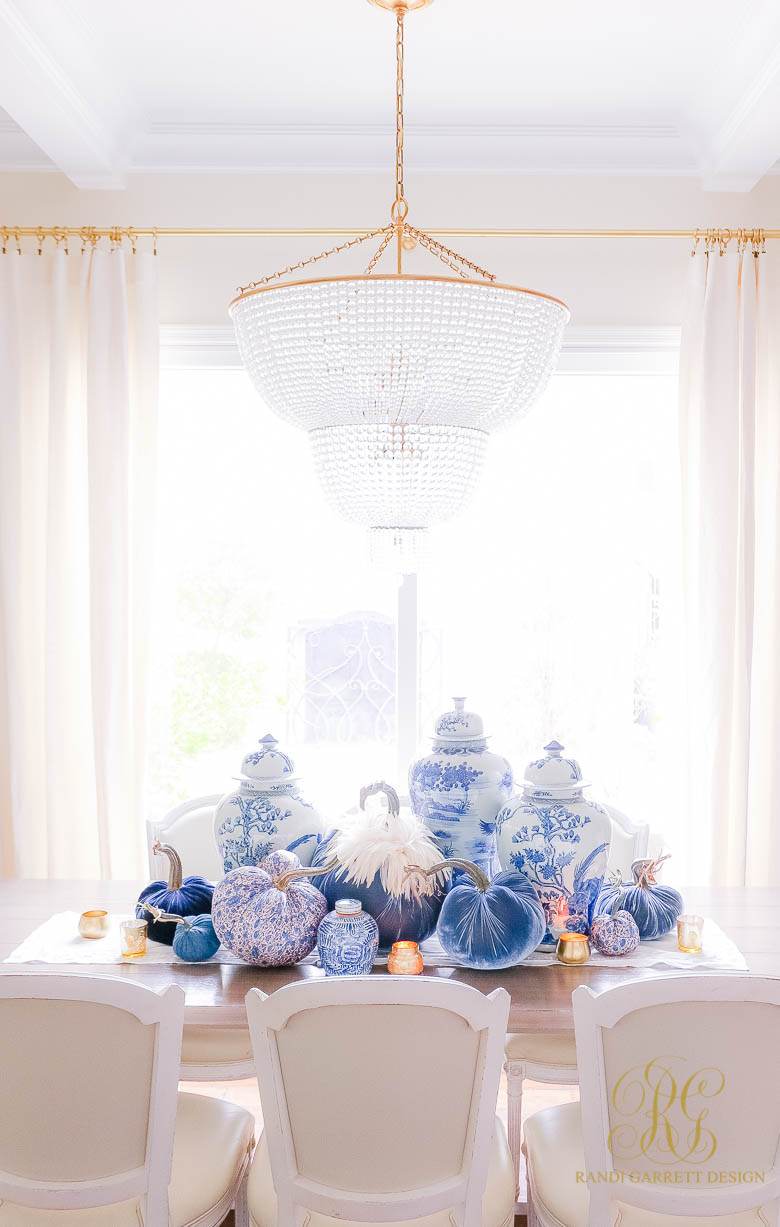 Ginger Jar and Pumpkin Fall Table