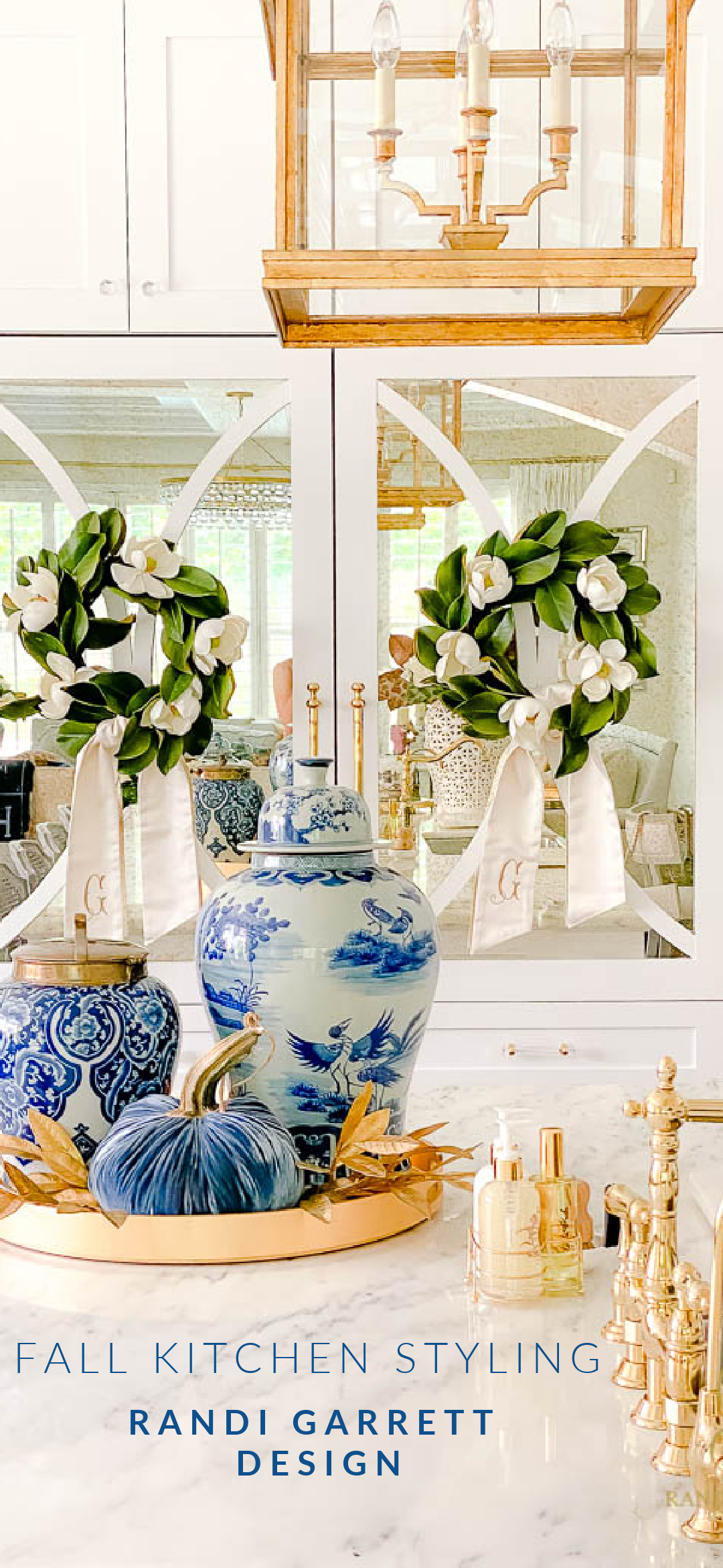 Blue and White Fall Kitchen Tour