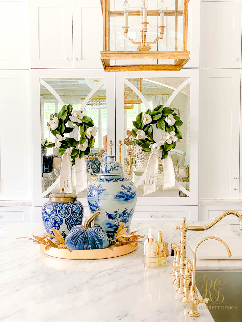 Blue and White Fall Kitchen Tour