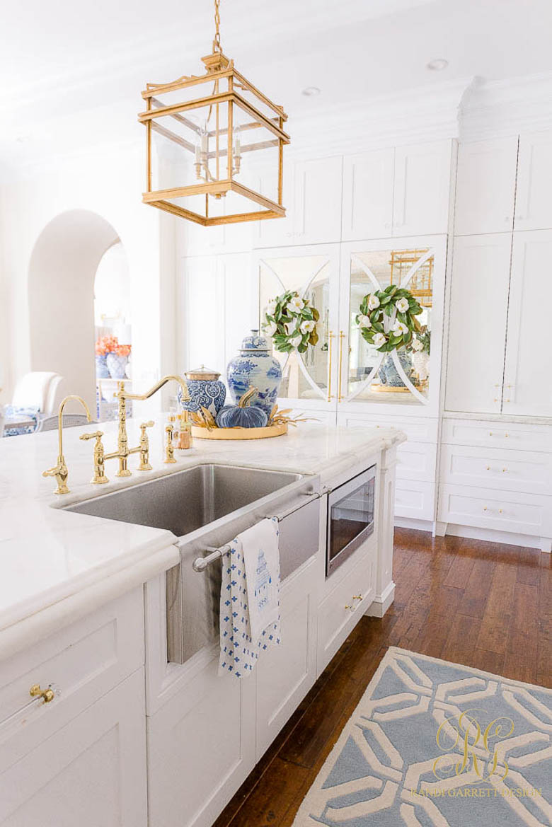 Blue and White Fall Kitchen Tour