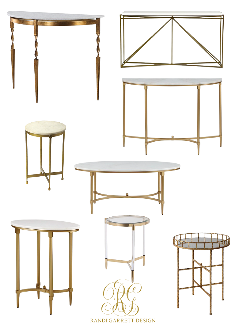 marble brass accent tables