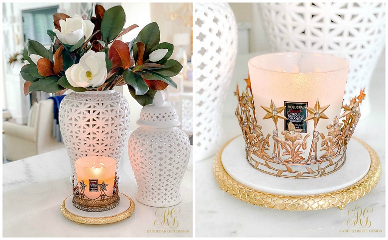 white gold fall decor white ginger jar magnolias