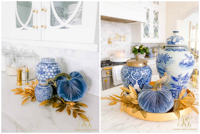 Blue and White Fall Kitchen Tour