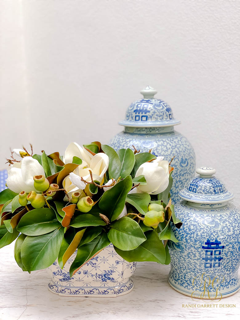 Blue and White Fall Porch