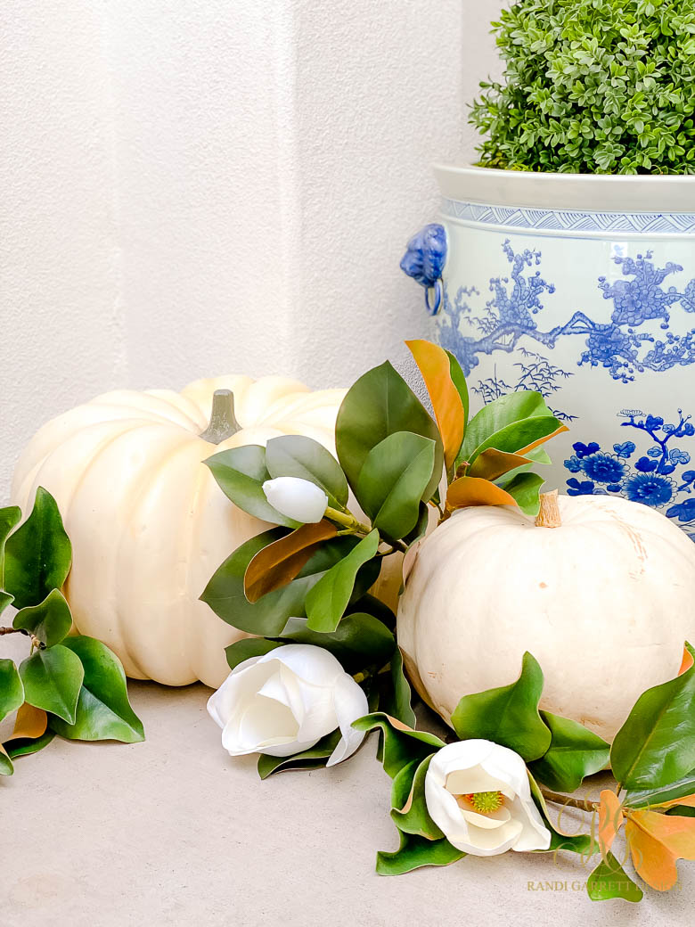 Blue and White Fall Porch