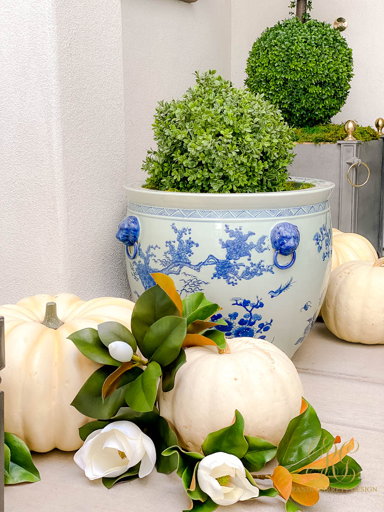 Blue and White Fall Porch