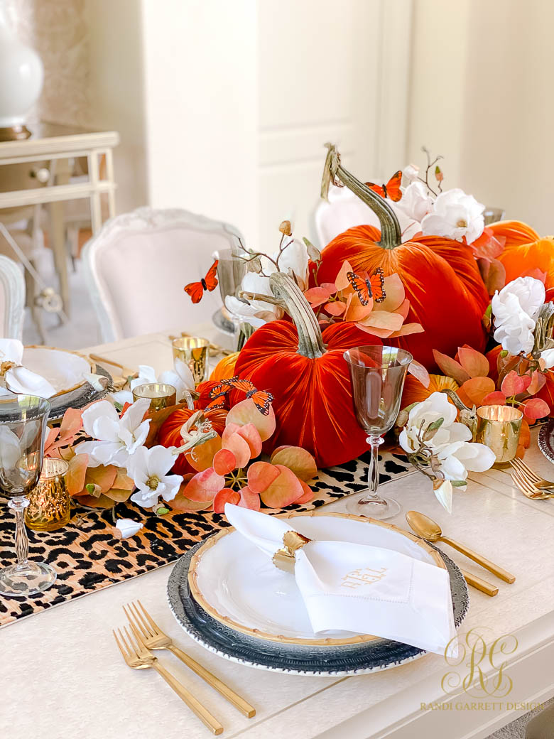 Orange Butterfly Fall Table