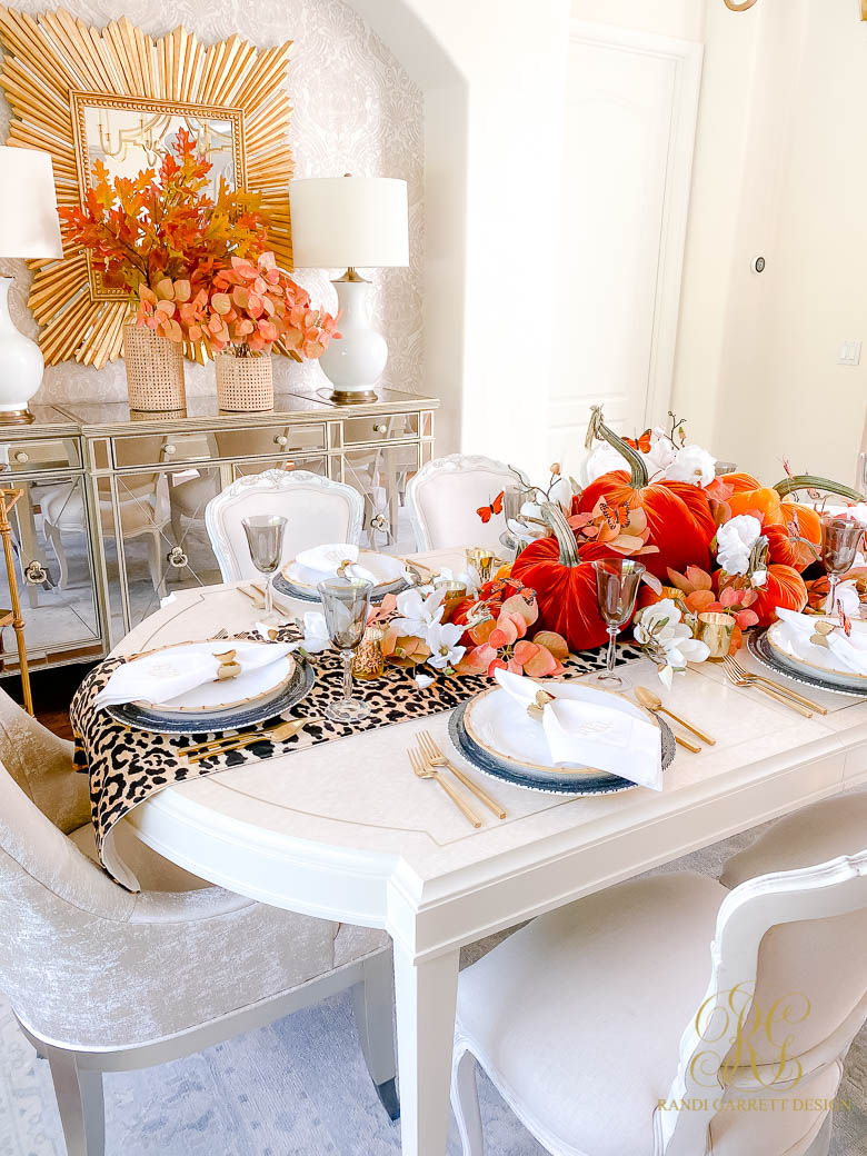 Orange Butterfly Fall Table