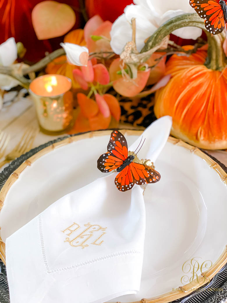 Orange Butterfly Fall Table