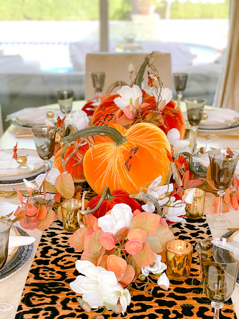 Orange Butterfly Fall Table