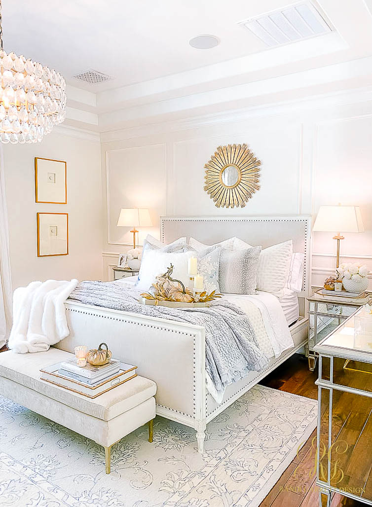 Glam Bedroom styled for Fall