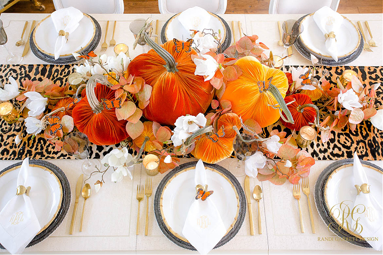 Orange Butterfly Fall Table