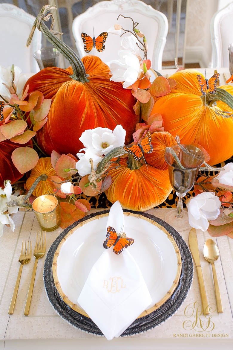 Orange Butterfly Fall Table