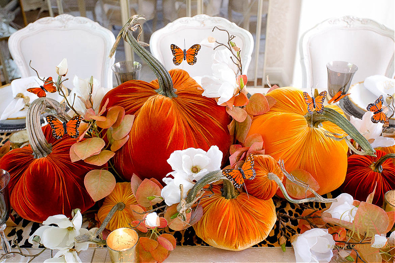 Orange Butterfly Fall Table