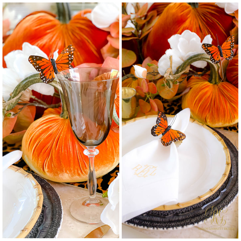 Orange Butterfly Fall Table