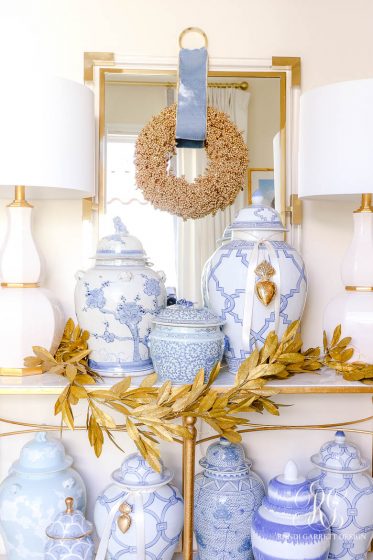 Blue White and Gold Christmas Home Tour - Randi Garrett Design