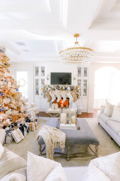 Blue White and Gold Christmas Home Tour - Randi Garrett Design