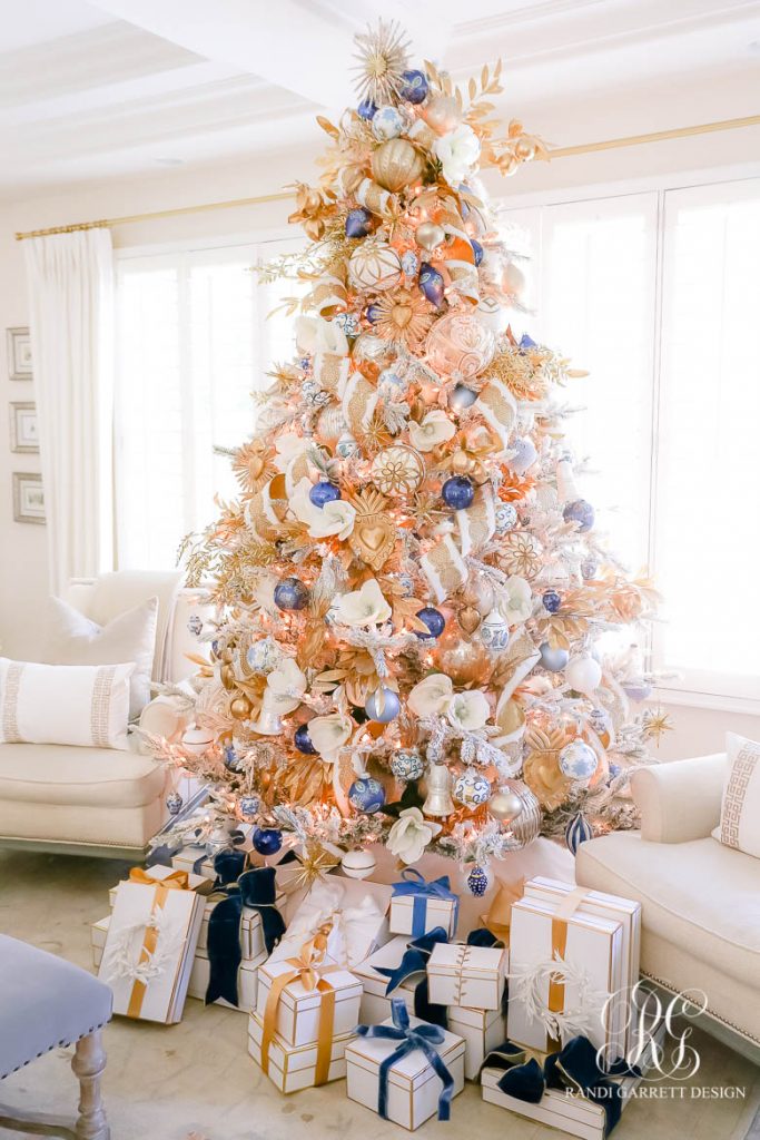 Blue White and Gold Christmas Home Tour - Randi Garrett Design