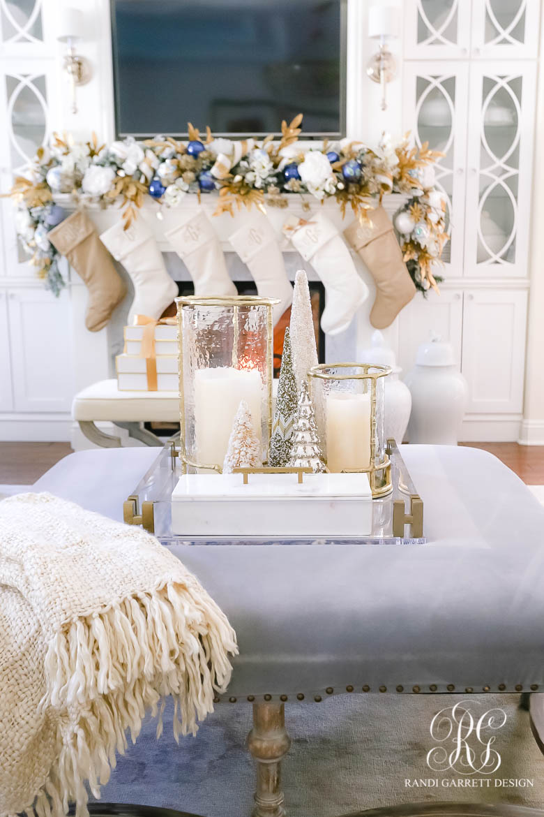 Blue White and Gold Christmas Home Tour