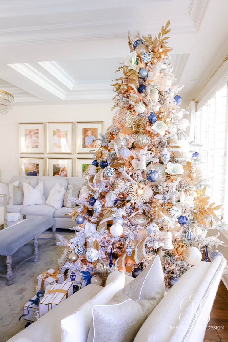 Blue White and Gold Christmas Home Tour Randi Garrett Design