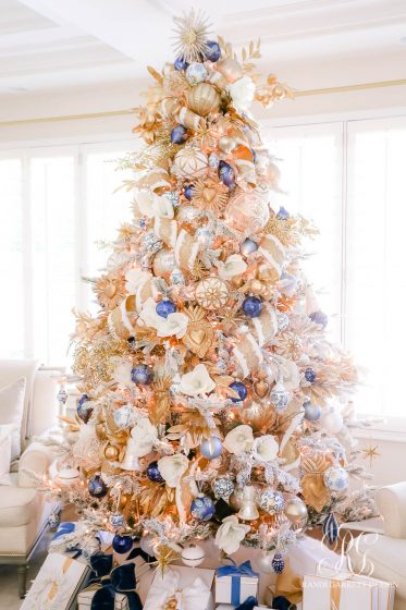 Blue White and Gold Christmas Home Tour - Randi Garrett Design