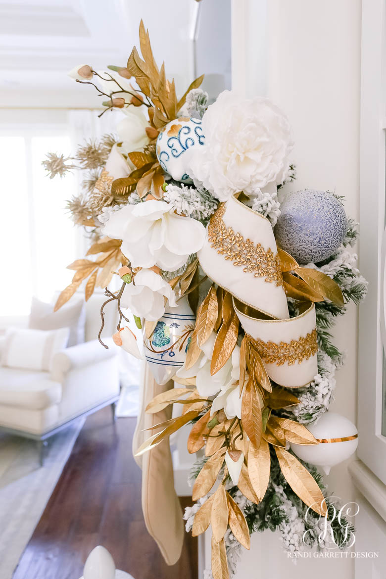 Blue White and Gold Christmas Home Tour