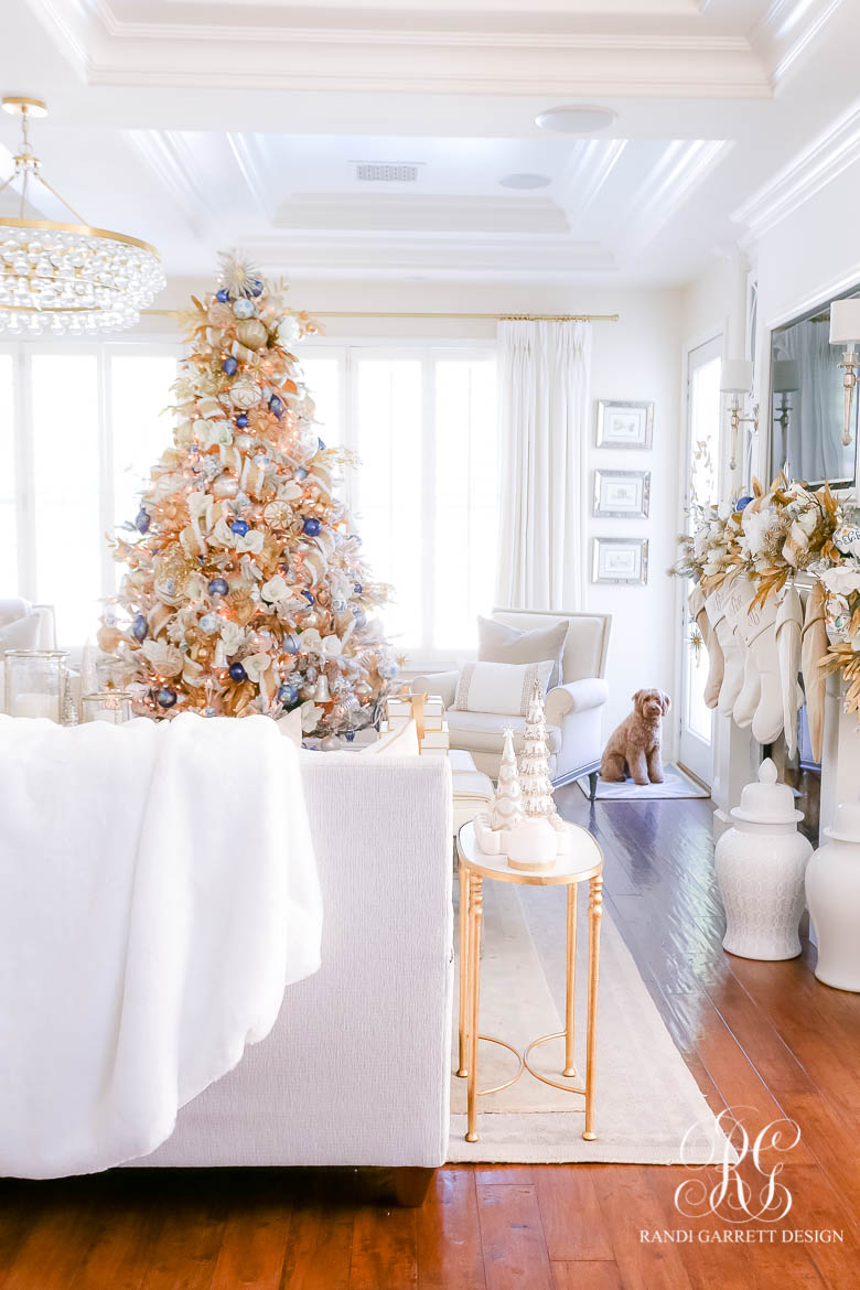 Blue White and Gold Christmas Home Tour