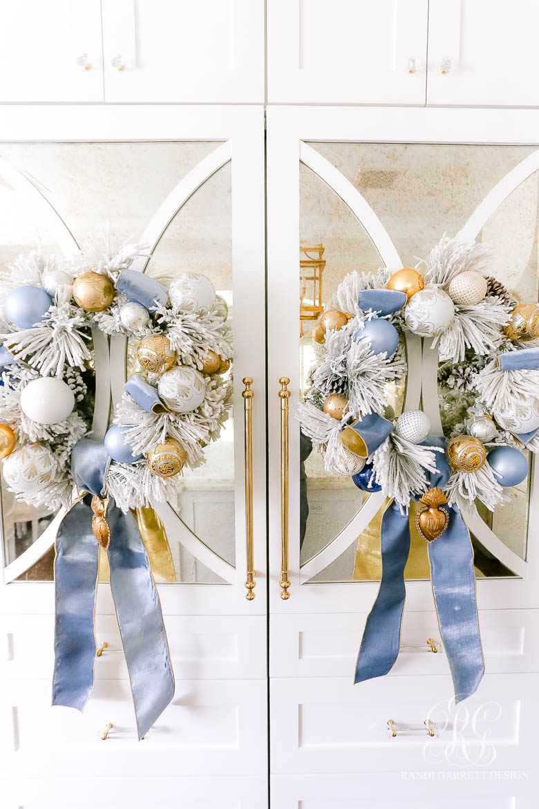 Blue White and Gold Christmas Home Tour