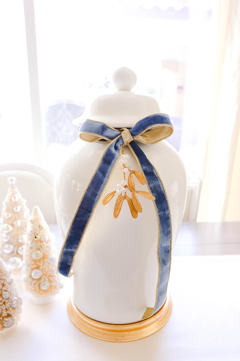 Blue White and Gold Christmas Home Tour