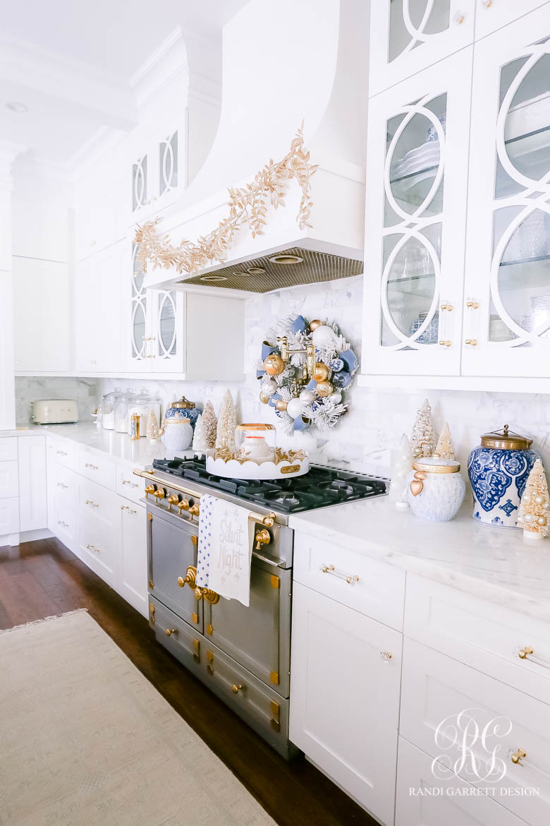 Blue White and Gold Christmas Home Tour