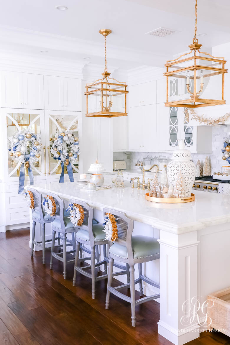 Blue White and Gold Christmas Home Tour