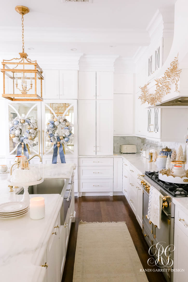 Blue White and Gold Christmas Home Tour