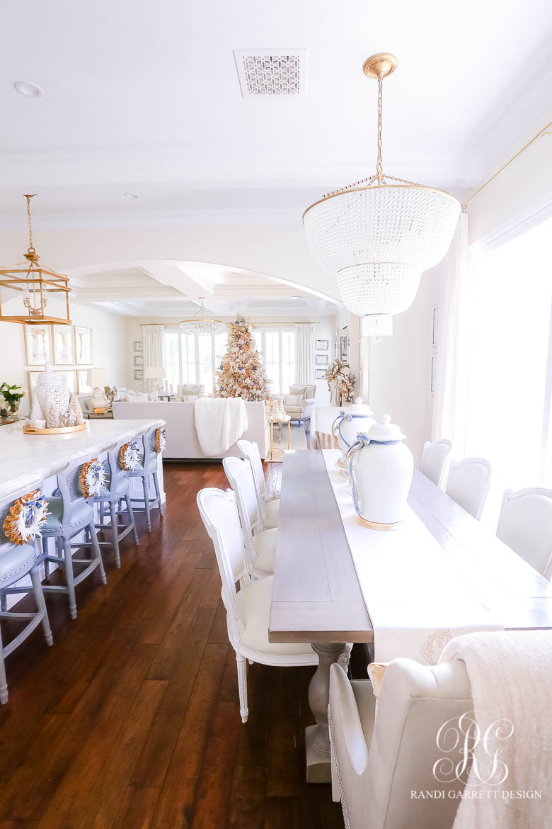 Blue White and Gold Christmas Home Tour