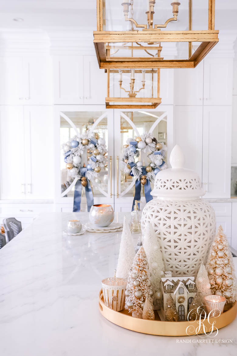 Blue White and Gold Christmas Home Tour